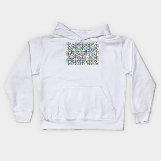 Jigsaw puzzle pastel colours Kids Hoodie by Russell102